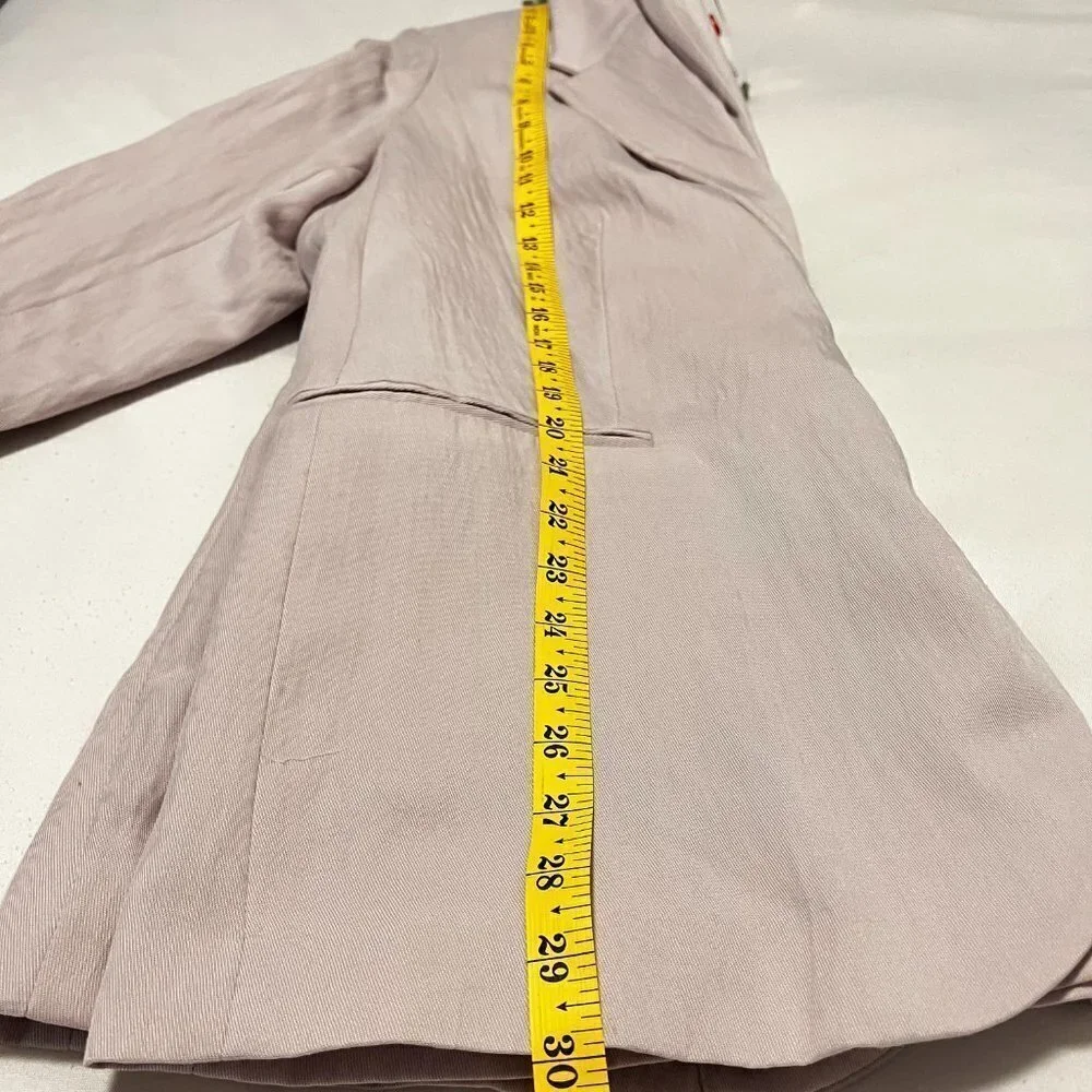 H&M Womens Blazer Coat Soft Light Tencel/Lyocell 2 Faux Pockets Lavender NWT - Picture 7 of 9